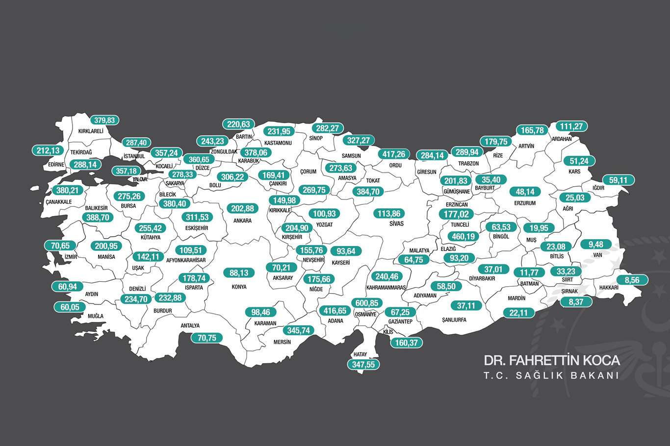 İnsidans haritası paylaşıldı: En çok Osmaniye'de vaka yoğunluğu arttı İnsidans haritası paylaşıldı: En çok Osmaniye'de vaka yoğunluğu arttı